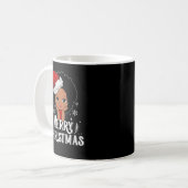 Black African American Girl Weihnachtsmannmütze Ch Kaffeetasse (Vorderseite Links)