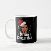 Black African American Girl Weihnachtsmannmütze Ch Kaffeetasse (Links)