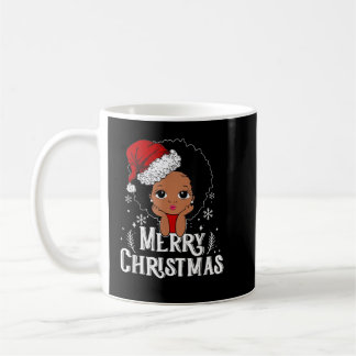 Black African American Girl Weihnachtsmannmütze Ch Kaffeetasse