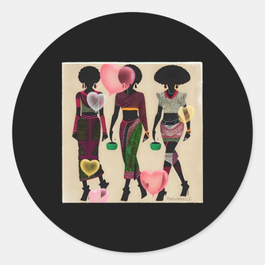 Black African-American Liebe He Panfurware Llc Runder Aufkleber (Vorderseite)