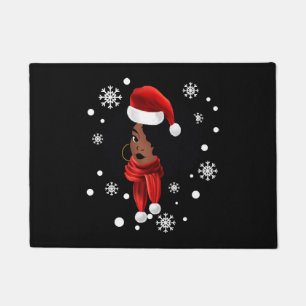 Black African American Santa Apparel Christmas Mel Fußmatte