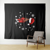 Black African American Santa Apparel Christmas Mel Wandteppich (Beispiel (Horizontal))
