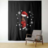 Black African American Santa Apparel Christmas Mel Wandteppich (Beispiel)