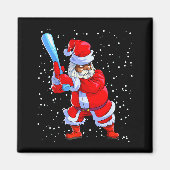 Black African American Santa Claus Baseball Afro C Magnet (Vorne)