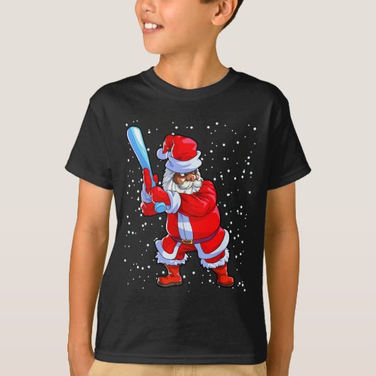 Black African American Santa Claus Baseball Afro C T-Shirt (Vorderseite)