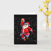 Black African American Santa Claus Basketball Afro Karte (Gelbe Blume)