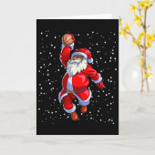 Black African American Santa Claus Basketball Afro Karte (Gelbe Blume)