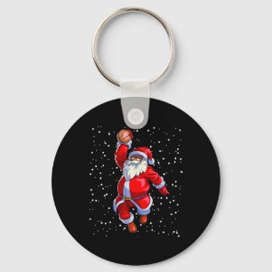Black African American Santa Claus Basketball Afro Schlüsselanhänger