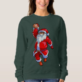 Black African American Santa Claus Basketball Afro Sweatshirt (Vorderseite)