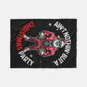 Black African American Santa Claus Christmas Pajam Fleecedecke (Vorderseite (Horizontal))