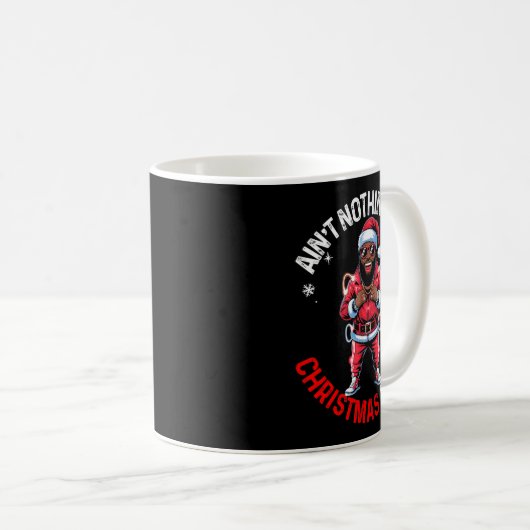 Black African American Santa Claus Christmas Pajam Kaffeetasse (VorderseiteRechts)