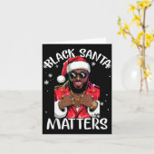 Black African American Santa Claus Christmas Pajam Karte (Gelbe Blume)