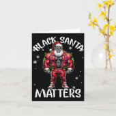 Black African American Santa Claus Christmas Pajam Karte (Gelbe Blume)