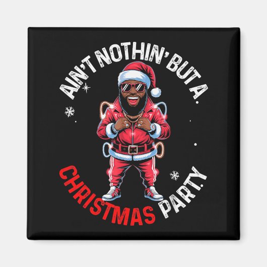 Black African American Santa Claus Christmas Pajam Magnet (Vorne)