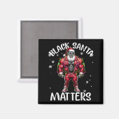 Black African American Santa Claus Christmas Pajam Magnet (Vorderseite/Rückseite)