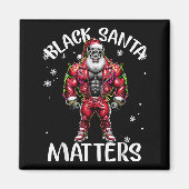 Black African American Santa Claus Christmas Pajam Magnet (Vorne)