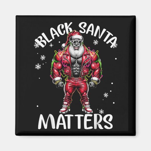 Black African American Santa Claus Christmas Pajam Magnet (Vorne)