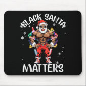 Black African American Santa Claus Christmas Pajam Mousepad (Vorne)