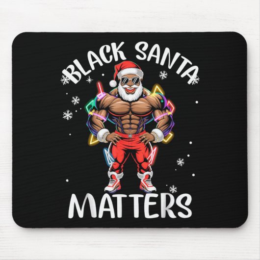 Black African American Santa Claus Christmas Pajam Mousepad (Vorne)