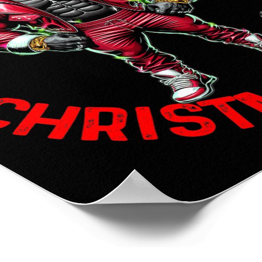 Black African American Santa Claus Christmas Pajam Poster (Ecke)