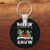 Black African American Santa Claus Dabbing Christm Schlüsselanhänger (Vorderseite)