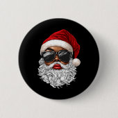 Black African American Santa Claus Face Xmas Merry Button (Vorderseite)