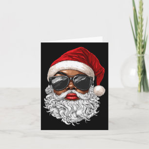 Black African American Santa Claus Face Xmas Merry Karte