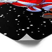 Black African American Santa Claus Football Afro C Poster (Ecke)