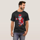 Black African American Santa Claus Football Afro C T-Shirt (Vorne ganz)