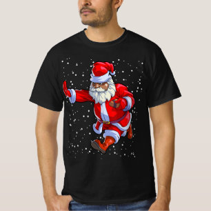 Black African American Santa Claus Football Afro C T-Shirt