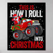Black African American Santa Claus Monster Truck C Poster (Vorne)