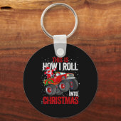 Black African American Santa Claus Monster Truck C Schlüsselanhänger (Vorderseite)