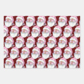 Black African American Santa Face Pink Weihnachten Geschenkpapier Set (Vorderseite)