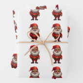 Black African American Santa Gnome Geschenkpapier (Beispiel)