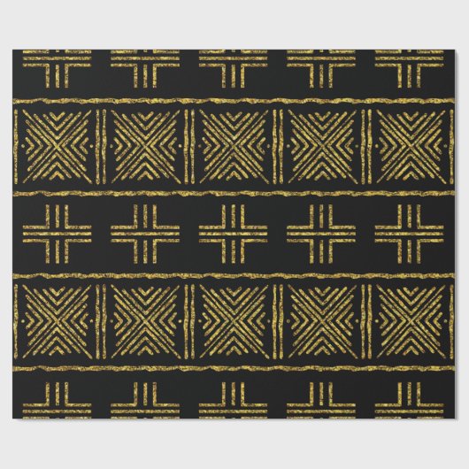 Black African Bogolan Giftwrap Geschenkpapier (Flach)
