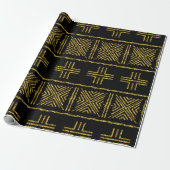 Black African Bogolan Giftwrap Geschenkpapier (Ungerollt)