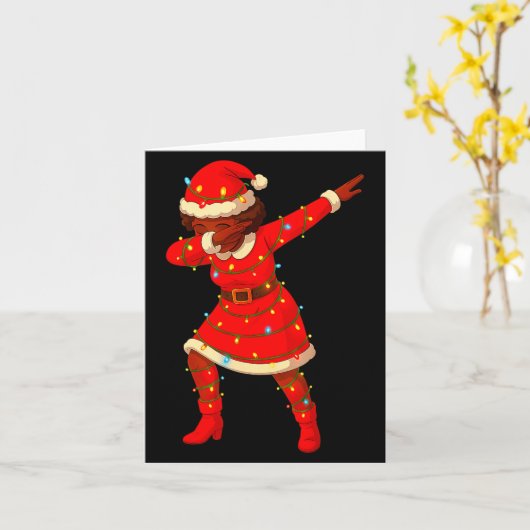 Black African Girl American Melanin Christmas Mrs Karte (Gelbe Blume)