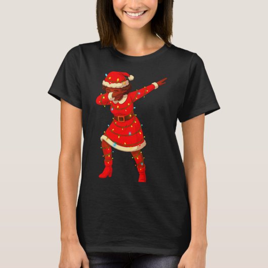 Black African Girl American Melanin Christmas Mrs T-Shirt (Vorderseite)