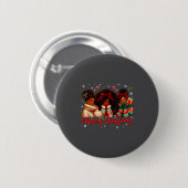 Black African Girl American Melanin Christmas Sant Button (Vorne & Hinten)