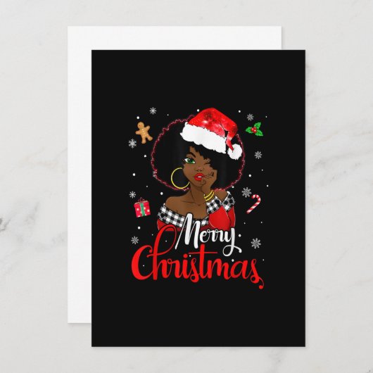 Black African Girl American Melanin Christmas Sant Einladung (Vorne/Hinten)