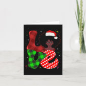 Black African Girl American Melanin Christmas Sant Karte (Vorderseite)