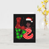 Black African Girl American Melanin Christmas Sant Karte (Gelbe Blume)