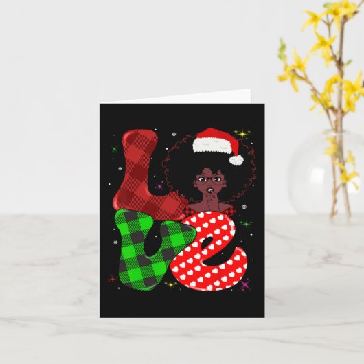 Black African Girl American Melanin Christmas Sant Karte (Gelbe Blume)