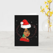 Black African Girl American Melanin Christmas Sant Karte (Gelbe Blume)