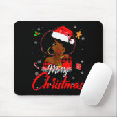 Black African Girl American Melanin Christmas Sant Mousepad (Mit Mouse)