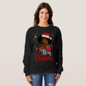 Black African Girl American Melanin Christmas Sant Sweatshirt (Vorne ganz)
