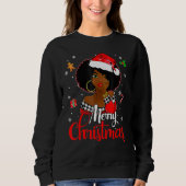 Black African Girl American Melanin Christmas Sant Sweatshirt (Vorderseite)