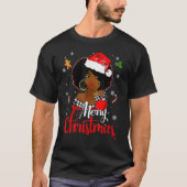 Black African Girl American Melanin Christmas Sant T-Shirt (Vorderseite)