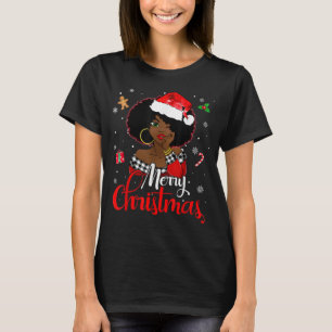 Black African Girl American Melanin Weihnachten T-Shirt
