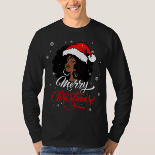 Black African Girl American Santa Christmas Melani T-Shirt
